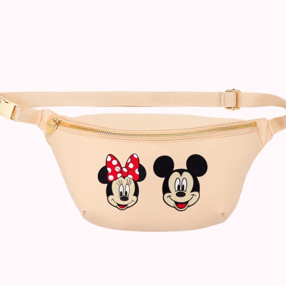 Stoney Clover Lane Cream Jumbo Fanny Pack with Mickey and Minnie